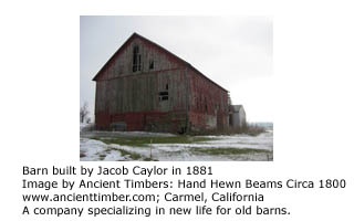 Barn built by Jacob Caylor in Randolph County, Indiana